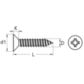 KING Microschroeven Plaatschroef Staal Verzonken kop - 1,4 x 8 mm - 100 stuks