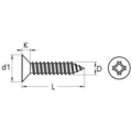 KING Microschroeven Plaatschroef RVS DIN 7982H - 2,9 x 25 mm - 50 stuks