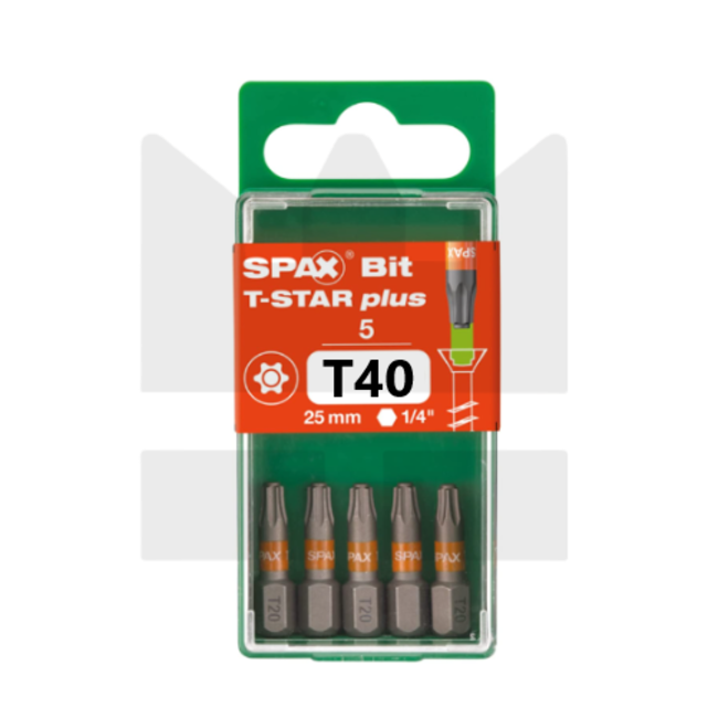 Bitset T40 - T-Star plus - 5 stuks - SPAX