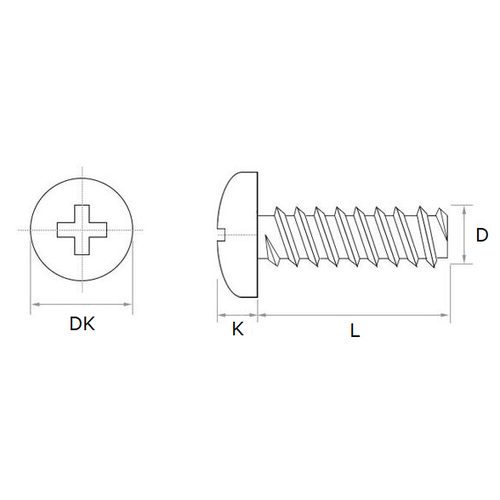 KING Microschroeven Plaatschroef voor kunststof 2 x 8 mm - RVS -  50 stuks