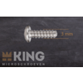 KING Microschroeven Plaatschroef voor kunststof 3 x 10 mm - RVS -  50 stuks