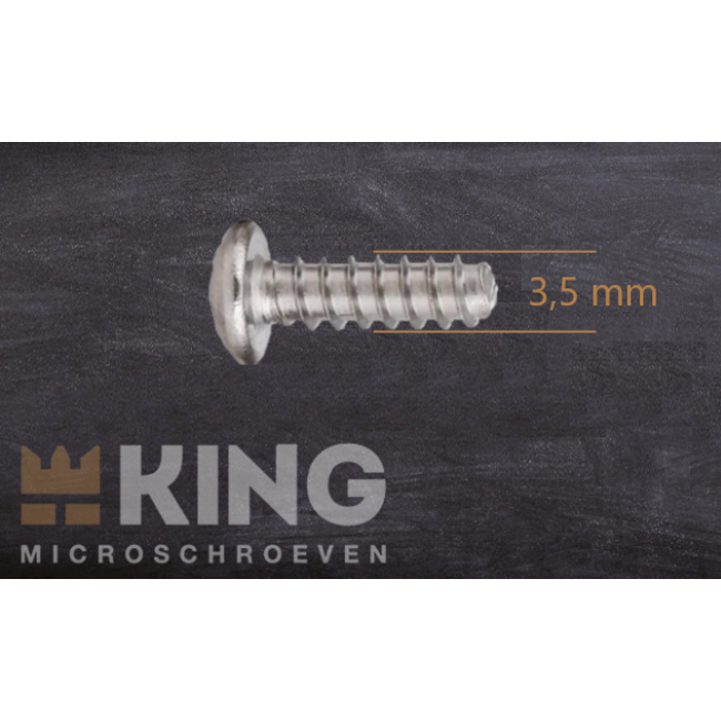 Plaatschroef voor kunststof 3,5 x 6 mm - RVS -  25 stuks