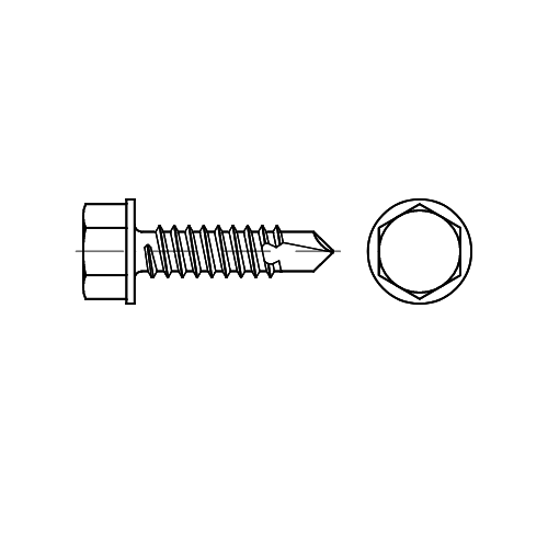 Zelfborende plaatschroef - 3,5 x 19 mm - staal verzinkt - 25 stuks