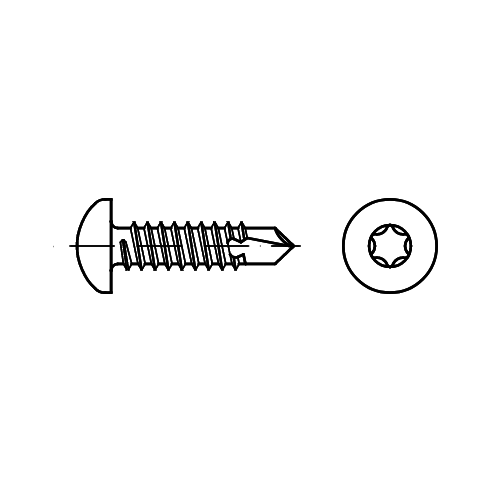 Zelfborende plaatschroef - 2,9 x 9,5 mm - TORX - Bolkop - staal verzinkt - 25 stuks