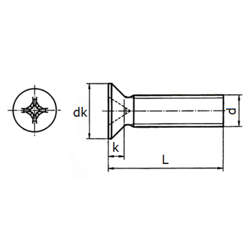 KING Microschroeven Verzonken kopschroef DIN 965 - RVS - Kruiskop - M1,6 x 6 - 50 stuks