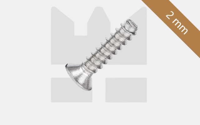 Plaatschroef voor kunststof 2 mm - verzonken kop - RVS