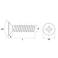 KING Microschroeven Plaatschroef voor kunststof 2,6 x 4 mm - Verzonken kop - RVS -  50 stuks