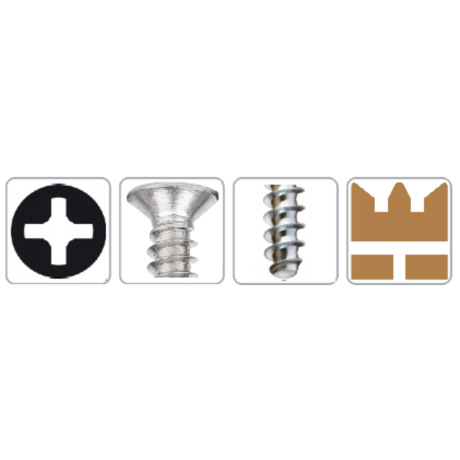 Plaatschroef voor kunststof 2,6 x 14 mm - Verzonken kop - RVS -  50 stuks