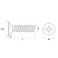 KING Microschroeven Plaatschroef voor kunststof 1,4 x 5 mm - Verzonken kop - RVS -  50 stuks