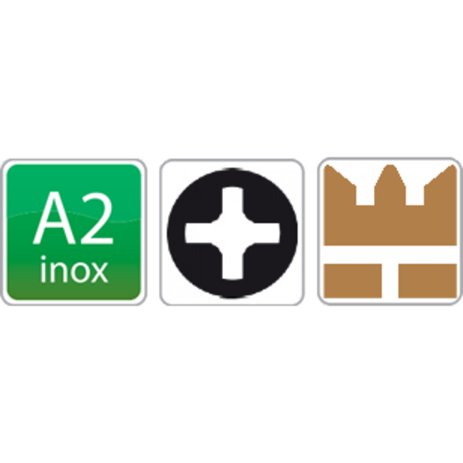 Plaatschroef voor kunststof 2,6 x 10 mm - Verzonken kop - RVS -  50 stuks