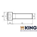 KING Microschroeven Binnenzeskant - Inbus - Cilinderkopschroef - Staal 12.9  DIN 912 - M 3 x 25 - 25 stuks