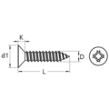 KING Microschroeven Plaatschroef 1 x 8 mm - RVS - Verzonken kop - 50 stuks