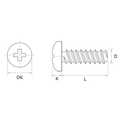 KING Microschroeven Plaatschroef voor kunststof 3 x 4 mm - RVS -  50 stuks