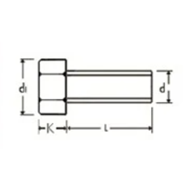 Modelbouw bout - Hoge kop - Messing - M1 x 5 - 10 stuks