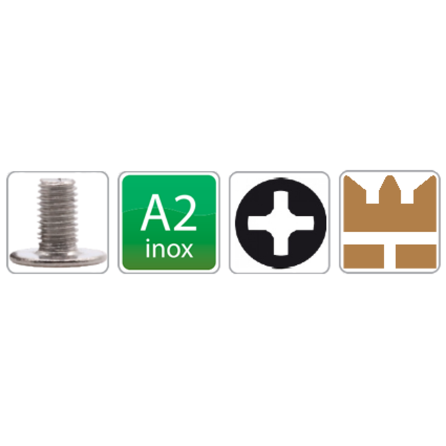 Platkopschroef - M3 x 16 - Kruiskop - RVS - 50 stuks