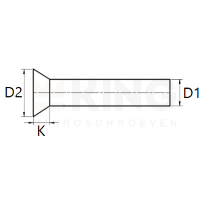 Klinknagel platkop - Koper - 3 x 8 mm - 50 stuks