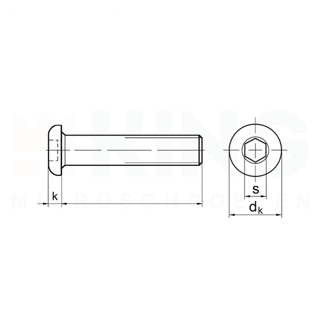 Binnenzeskant - Inbus - laagbolkopschroef RVS A2 ISO 7380 - M 3 x 25 - 25 stuks