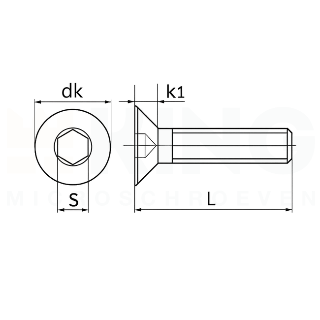 Inbus - verzonkenkopschroef - M4 x 20 - RVS DIN 7991 - 25 stuks