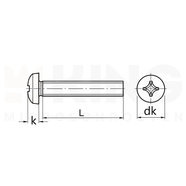 Bolkopschroef | M2 x 4 - Kruiskop RVS - DIN 7985H - 100 stuks