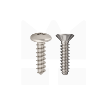 Plaatschroeven voor kunststof - RVS - vanaf 1,2 mm