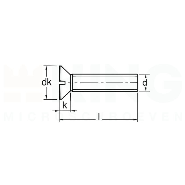 Verzonkenkopschroef | M2 x 16 - DIN 963 geperst - Messing - 50 stuks