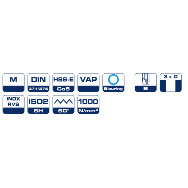 Machinetap M4 - RVS Tap - DIN 371 - HSS-E