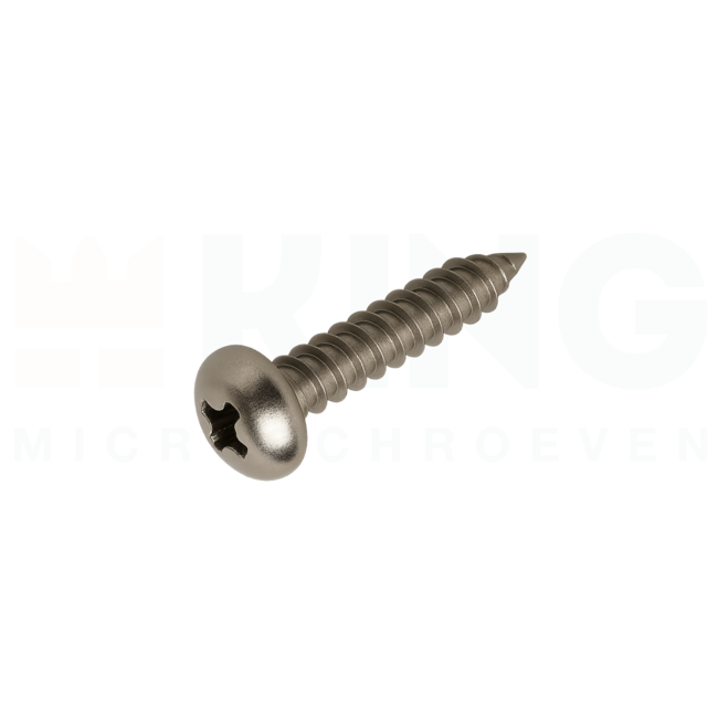Plaatschroef 1 x 8 mm - RVS - Bolkop - 50 stuks