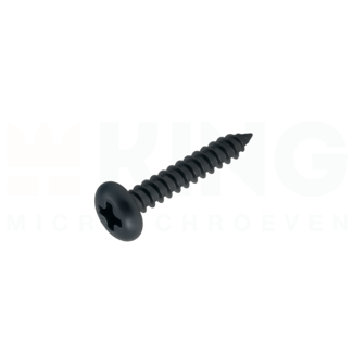 KING Microschroeven Plaatschroef - 1 x 8 mm - Staal zwart - Bolkop - 100 stuks