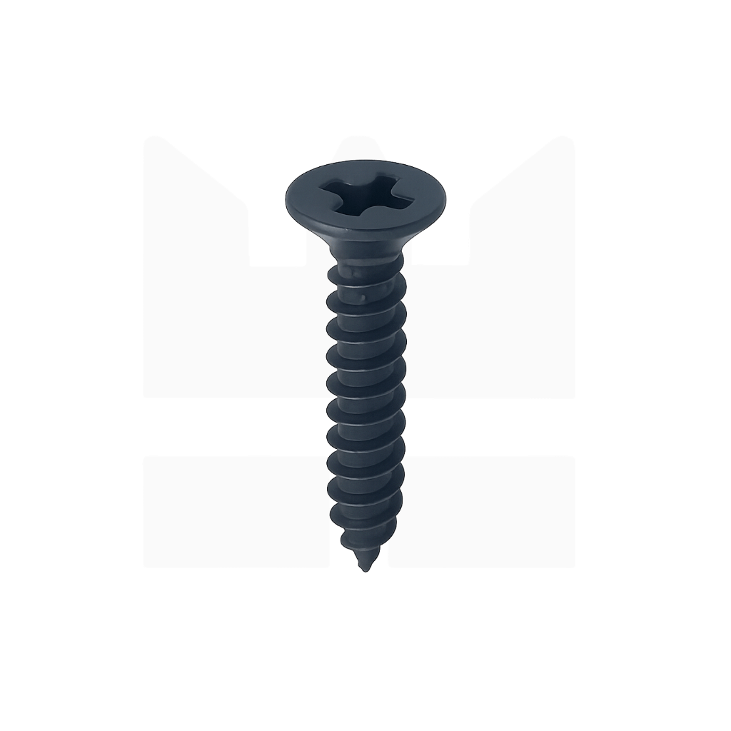 Plaatschroef Staal zwart - verzonken kop - zelftapper - 2,6 mm