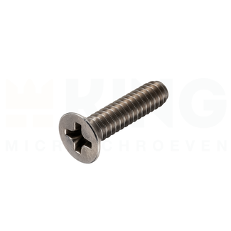 KING Microschroeven Verzonken kopschroef M2 x 8 - DIN 965 - RVS - Kruiskop - 100 stuks