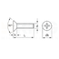 Verzonken kopschroef | M2,5 x 12 -  DIN 965 - RVS - Kruiskop - 50 stuks