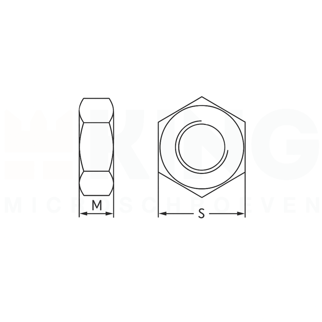 Zeskantmoer M1 - DIN 934 - Staal - 25 stuks - GEDRAAID