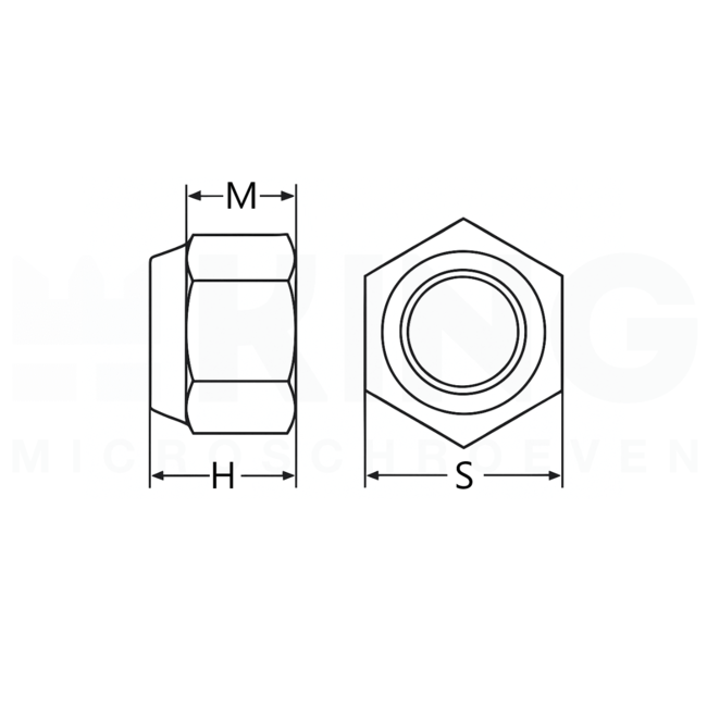 Zelfborgende zeskantmoer M3 - DIN 985 - RVS - 25 stuks