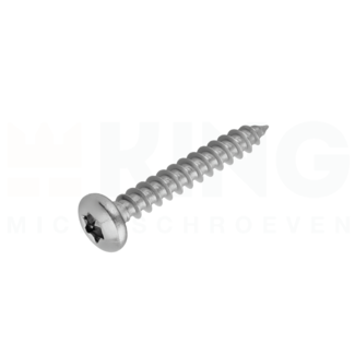 KING Microschroeven Spaanplaatschroef 3 x 12 - Bolkop - TORX - Staal verzinkt - 25 stuks