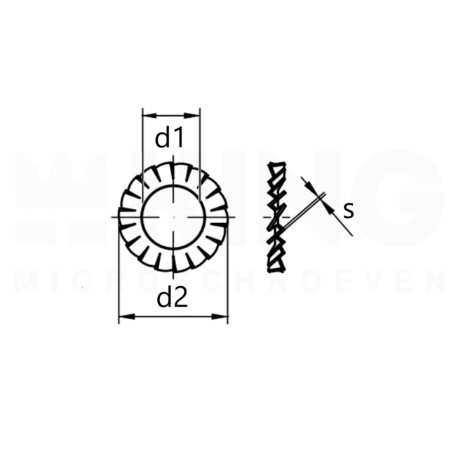 Tandveerring M4 - Blank Staal - DIN6798A - 100 stuks