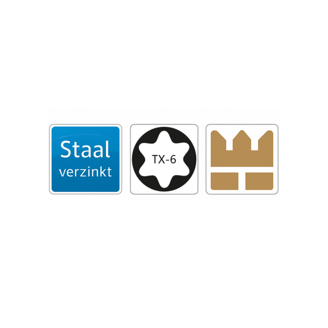 Plaatschroef 2,2 x 13 mm - DIN 7981 - TORX - Staal verzinkt - 100 stuks