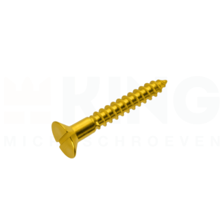 KING Microschroeven Houtschroef verzonken kop | 3 x 20 mm - Messing - DIN 97 - 25 stuks