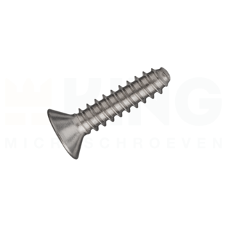KING Microschroeven Plaatschroef voor kunststof 1,7 x 12 mm - Verzonken kop - RVS -  50 stuks