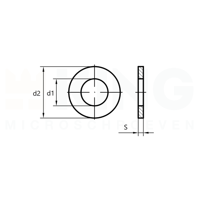 Sluitring M2,5 DIN 125A - Messing - 100 stuks