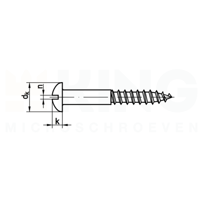 Houtschroef 3,5 x 20 mm - Bolkop | Messing - DIN 96  - 25 stuks