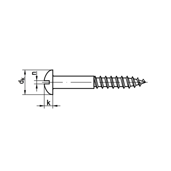 Houtschroef 3,5 x 25 mm - Bolkop | Messing - DIN 96  - 25 stuks