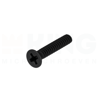 KING Microschroeven Verzonken kruiskopschroef M3 x 10 - Staal zwart - 25 stuks
