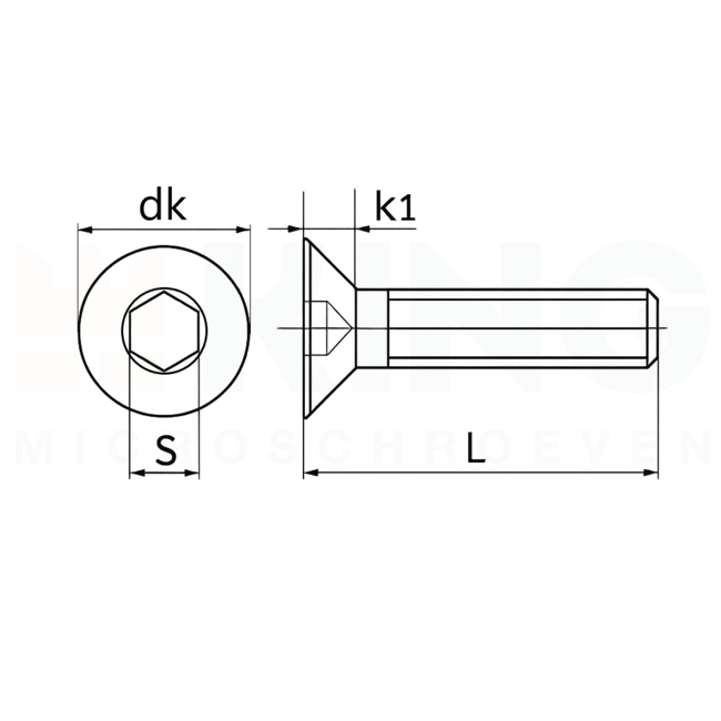 Inbus - verzonkenkop schroef - M2 x 20 - RVS A2 - DIN 7991 - 25 stuks