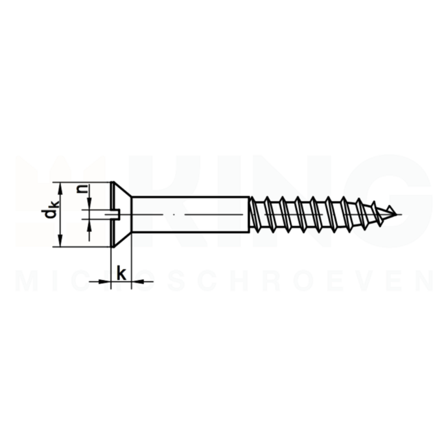 Houtschroef verzonken kop DIN 97 - Messing - 2,5 x 12 mm - 50 stuks