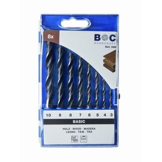 Houtborenset - Basic | 8-delig - 3,0 -10,0 mm x 1,0 mm