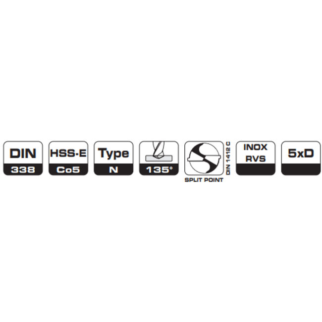 Cobaltboor 0.6 mm - HSSg - DIN 338 - metaalboor
