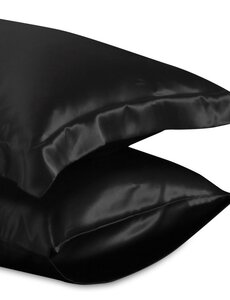  Funda de almohada de seda 22mm negro