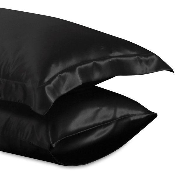 Funda de almohada de seda 22momme negro