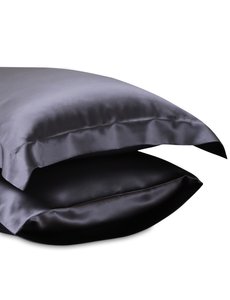 Funda de almohada de seda 22mm antracita
