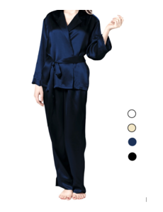  Women's silk pajama set (with belt)